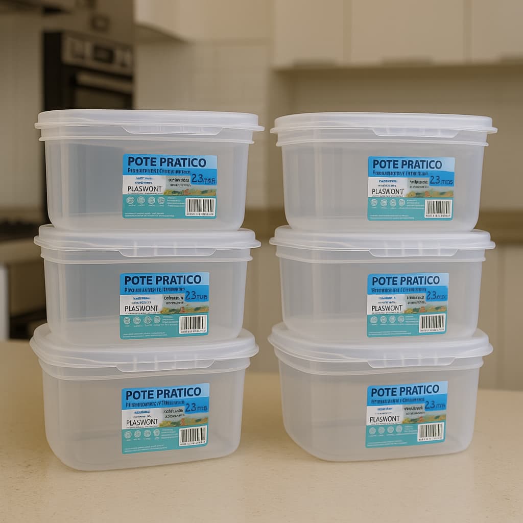 Kit De Potes 2,200ml Bpa Free Práticos Transparente Marmita Alimentos Mantimentos Freezer Microondas