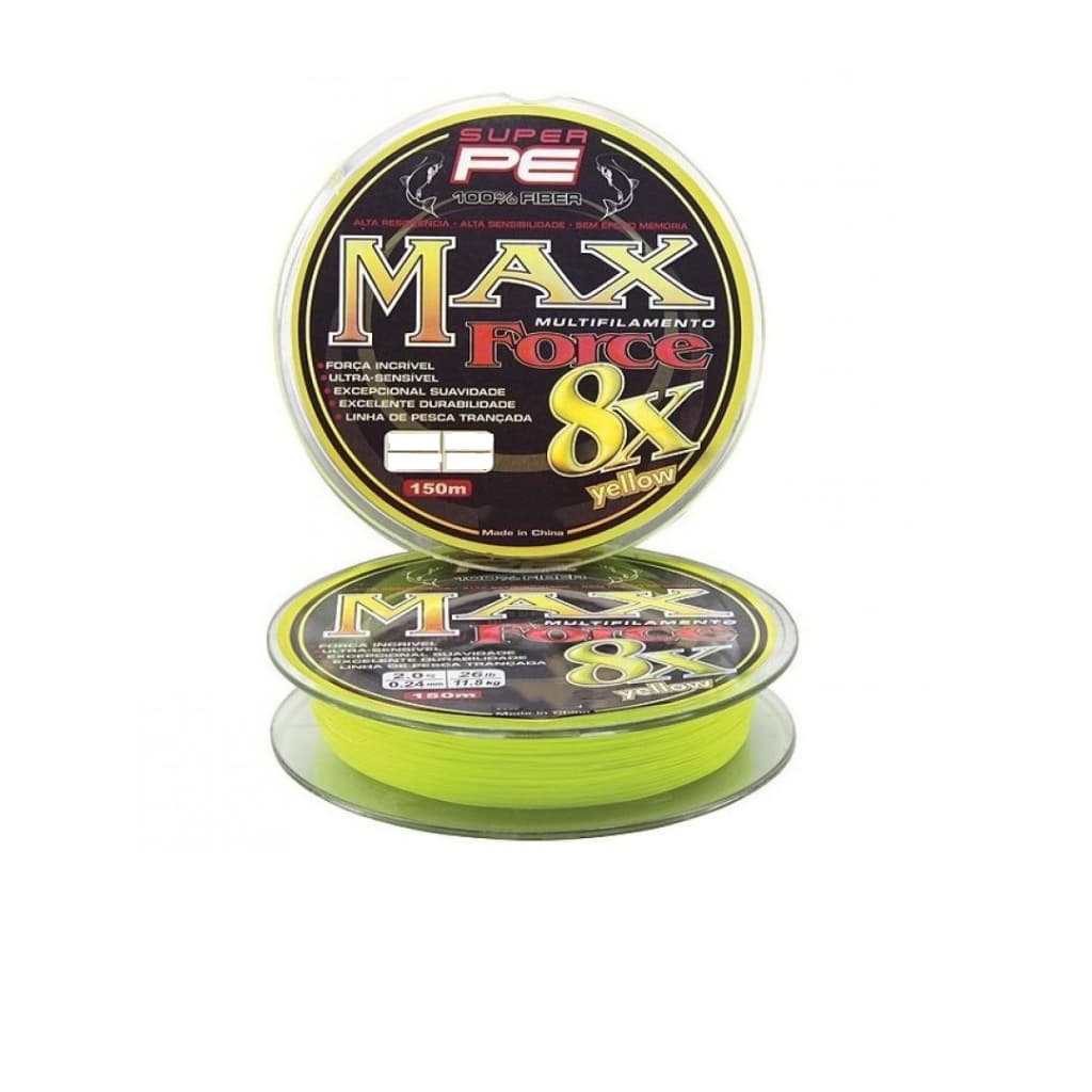 Linha de Pesca Multifilamento Max Force 8x Amarela 150m