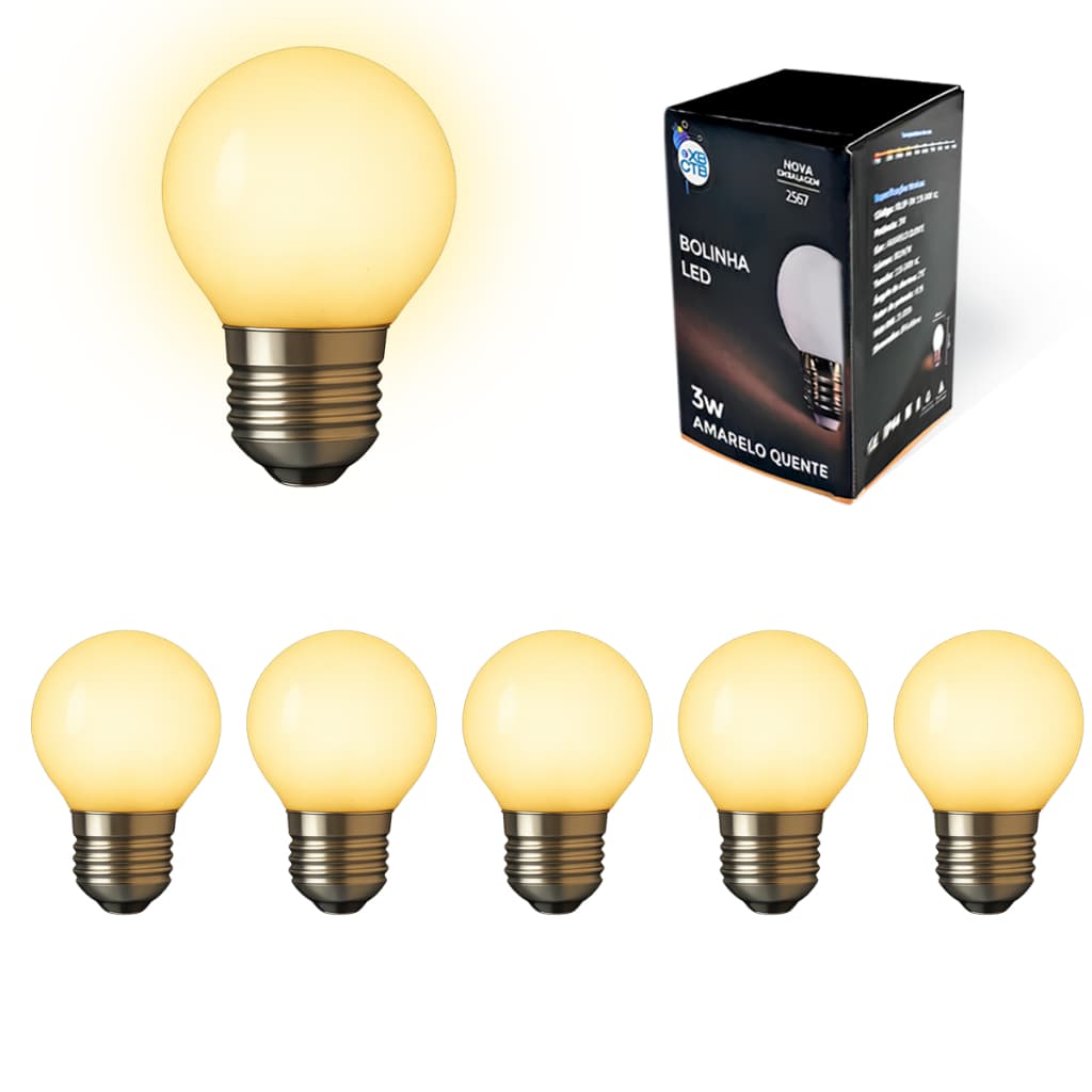 Kit 5 Lâmpada LED 3W Para Lustre Festa Camarim Espelho Restaurante Bares Bivolt