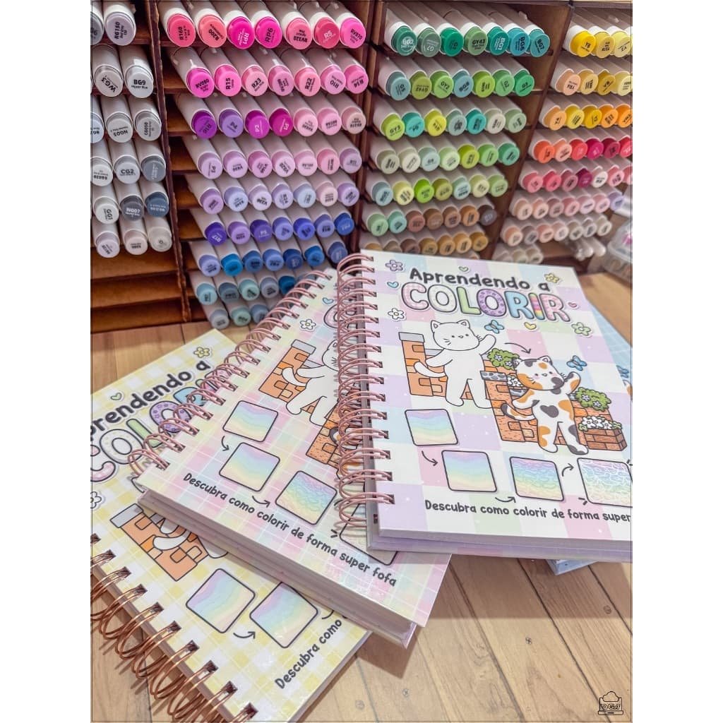 Caderno Aprendendo a colorir tecnicas, texturas e feitos livros de colorir