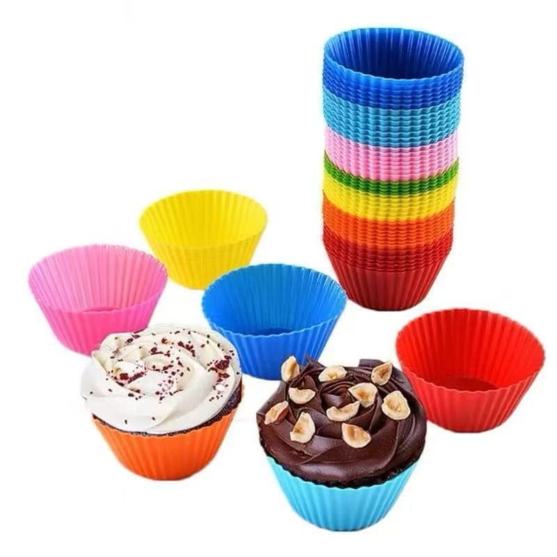 Kit 12 Forminhas Para Mini Cupcake Muffin Forma De Silicone Não Gruda