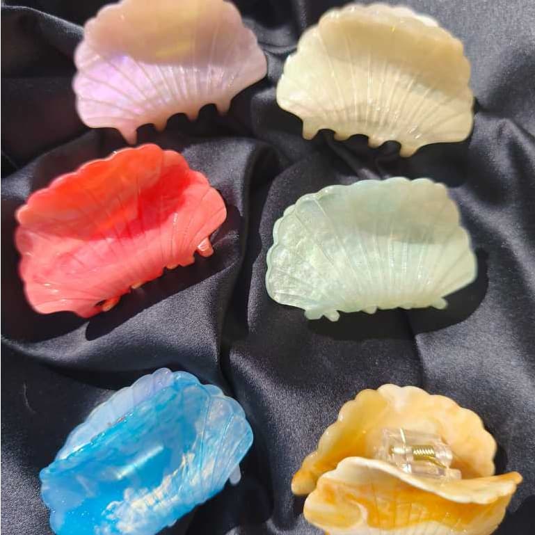 Prendedor de Cabelo Concha Colorido Brilhoso Estilo Moda Praia Tendência