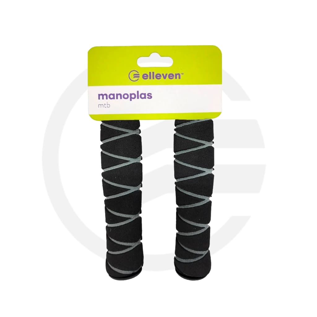 Par Manopla Bike Punho Elleven MTB 130mm Espuma Com Plug Preto e Cinza