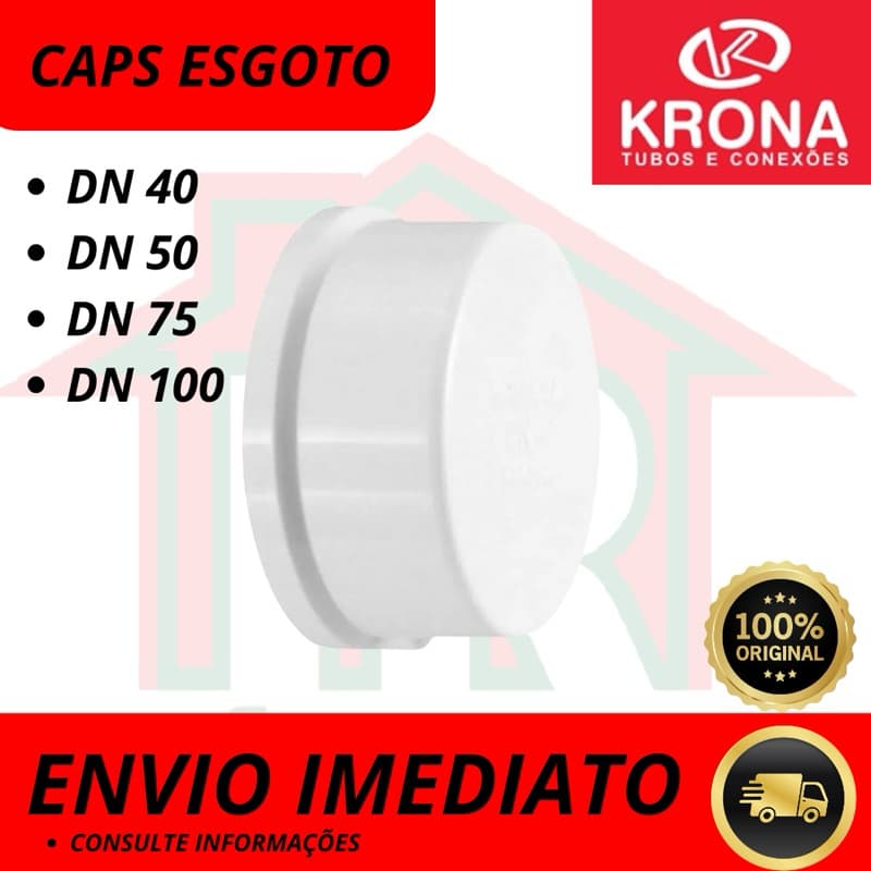 Caps Esgoto Branco DN 40/ 50/ 75/ 100 MM Krona