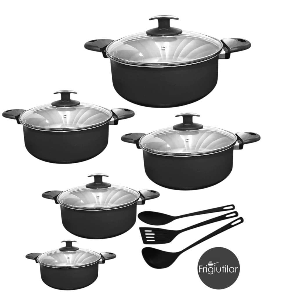 Conjunto De Panelas Caçarolas Antiaderente 8 Peças
