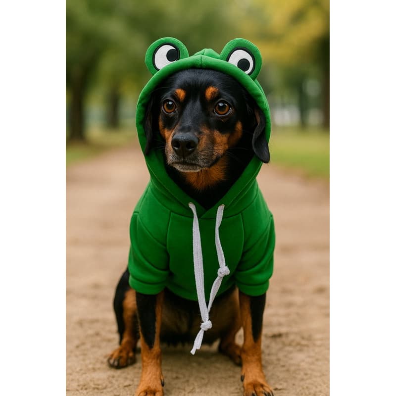 Roupa Moletom Capuz Sapo Animais Estimação Fofo Cachorro