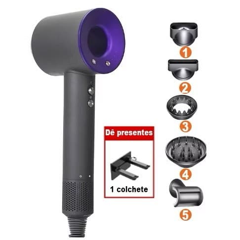 Inova Secador de cabelo 110000 RPM Velocidade ultra-alta 5 cabeças de secador de cabelo 1 colchete