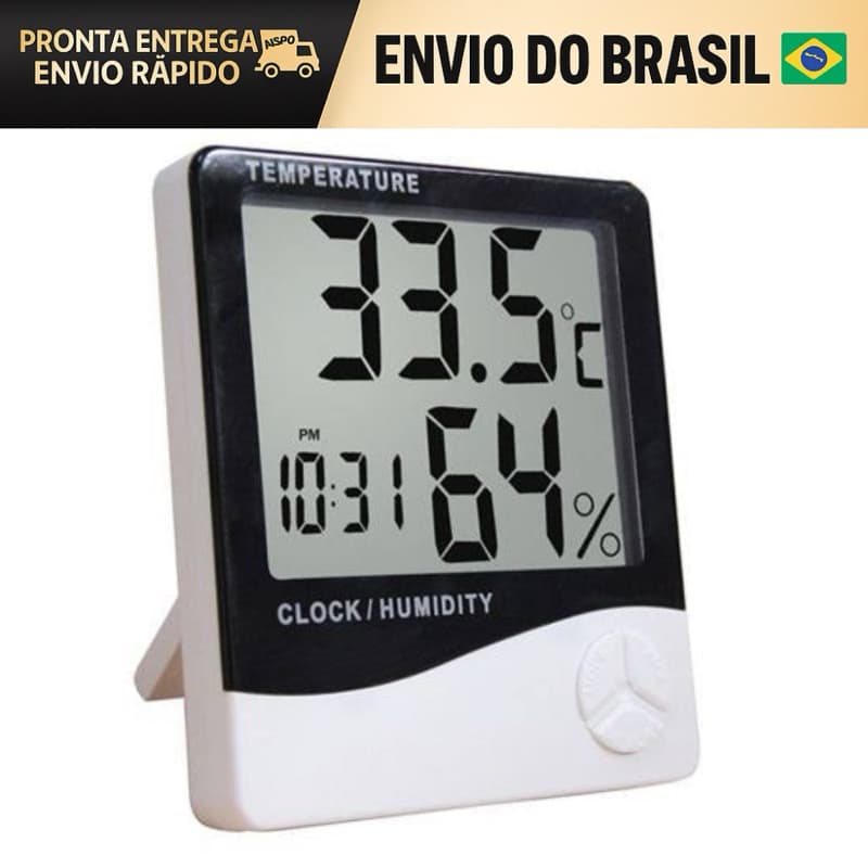 Termo Higrômetro Digital Medidor Temperatura e Umidade Com Pilha