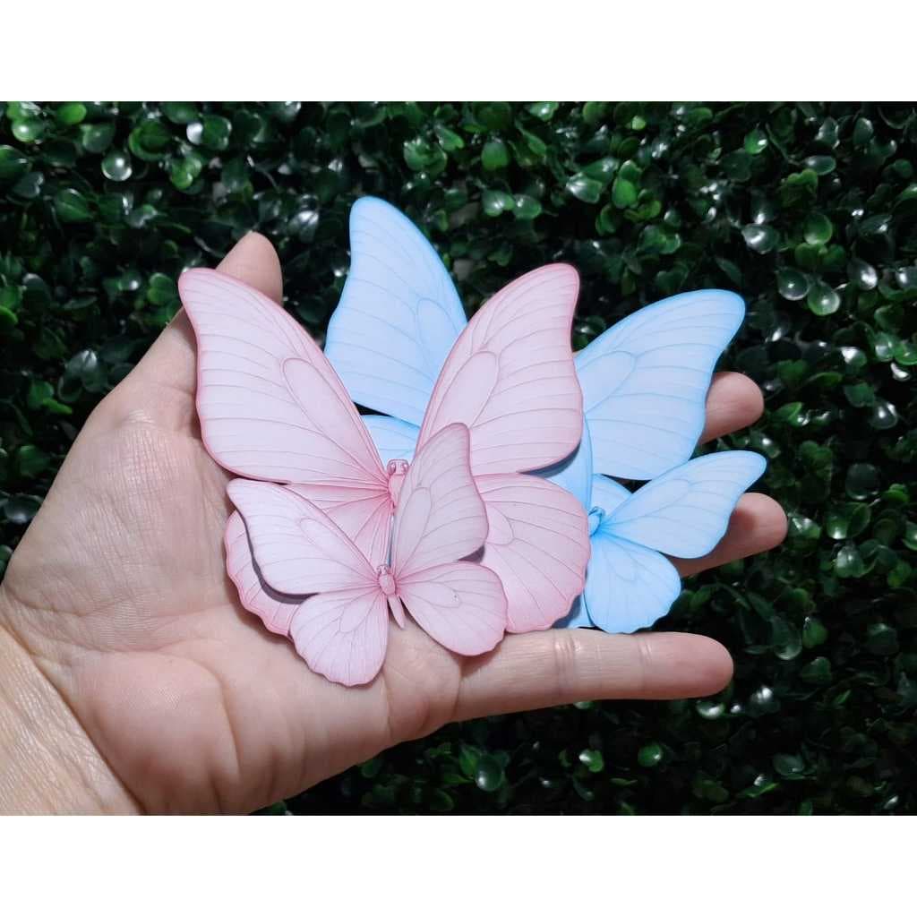 Apliques de Borboletas Rosa bebê e Azul bebê 30/60/100unid  para Lembrancinhas Mimos e decorações (Não acompanha gloss)