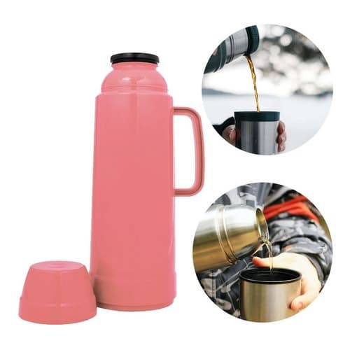 Garrafa Térmica Resistente | Mor | 1 Litro | Para Café, Chá | Cor Pêssego