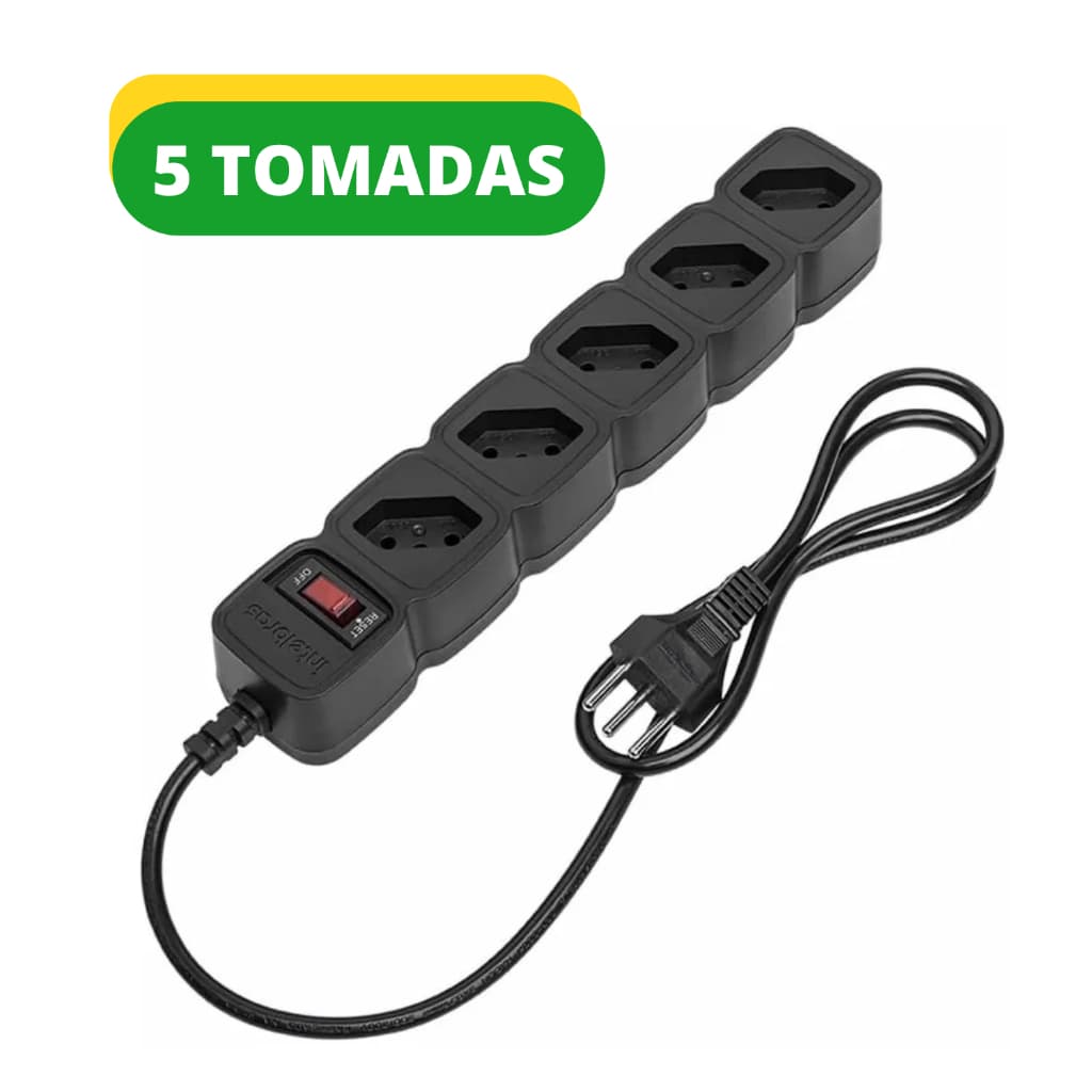 Filtro de Linha com 5 Tomadas Bivolt (110v/220v) 1 metro EPE 205 Intelbras