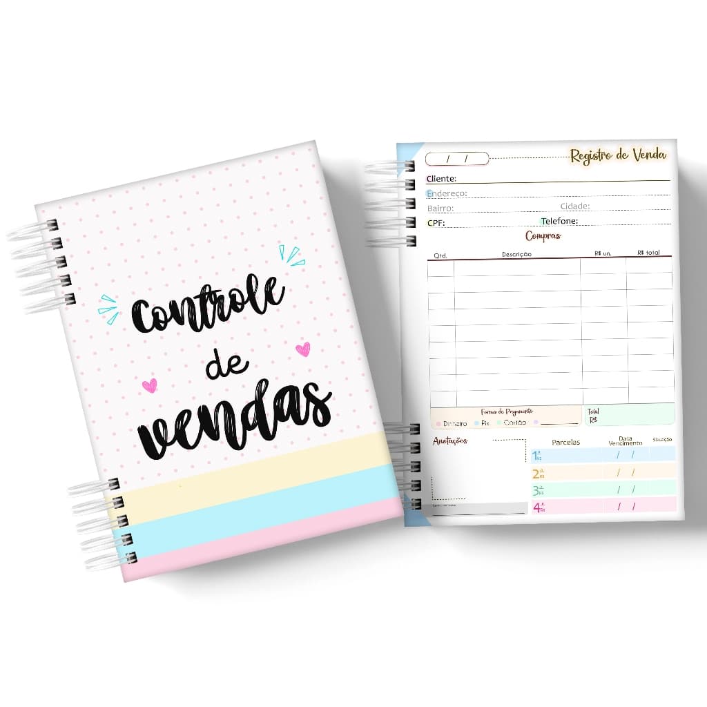 Caderno de Registro de Vendas, Controle de Vendas a Prazo, vendas parceladas, Fiado (P0088)