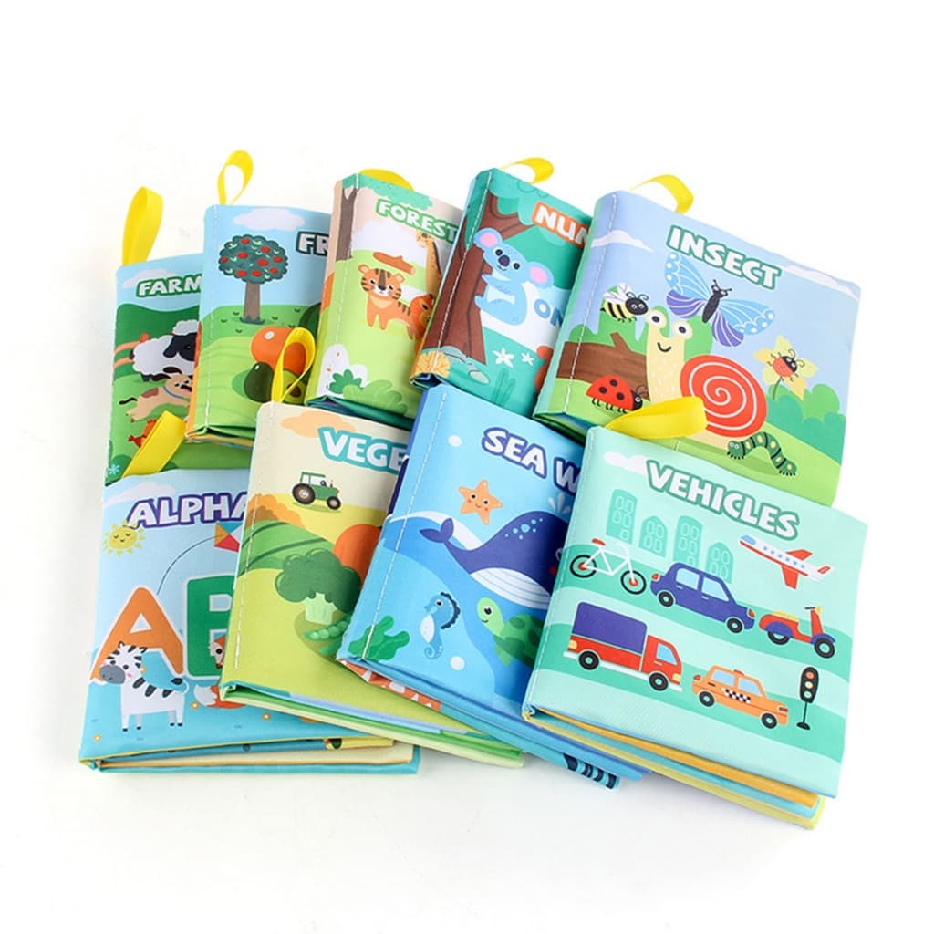 Livros Sensoriais de Atividade para Bebê – Livro de Pano Montessori Brinquedos de Desenvolvimento
