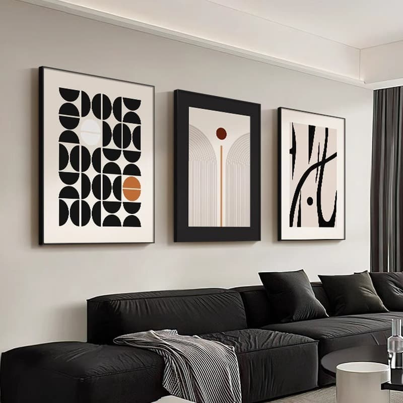 Quadros Decorativos Pintura de decoração geométrica irregular para sala de estar