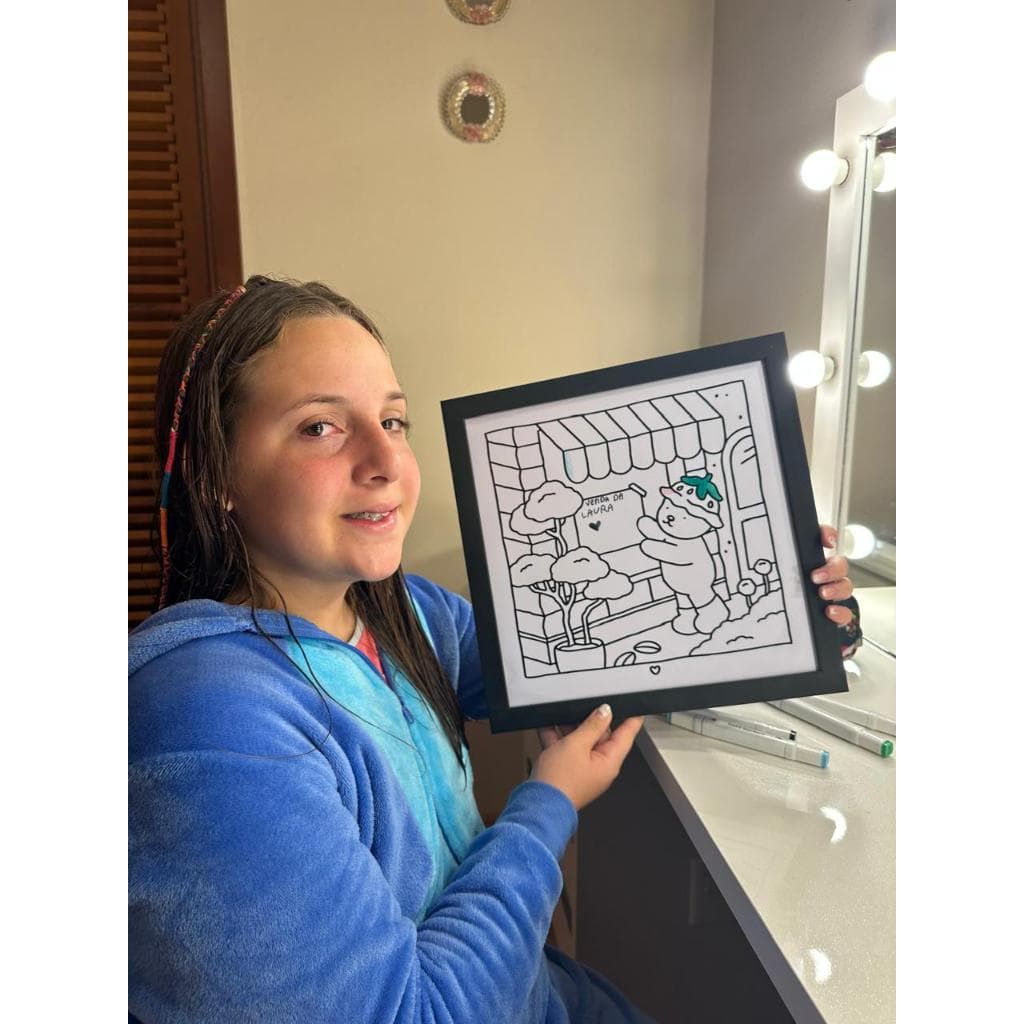 Quadro BGood para Pintar Colorir 30x30 Infantil Decoração Criança Personalizado