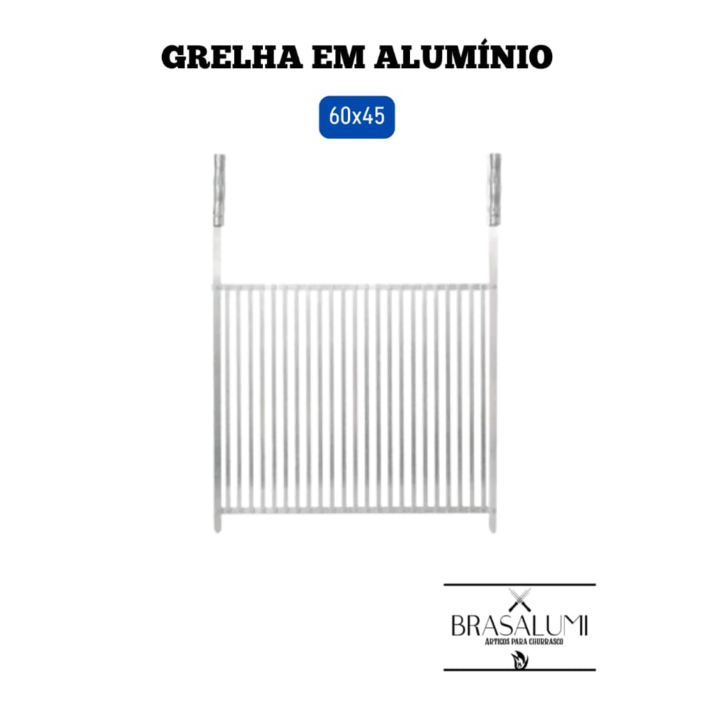 grelha em alumínio 60x45 p/ churrasqueira