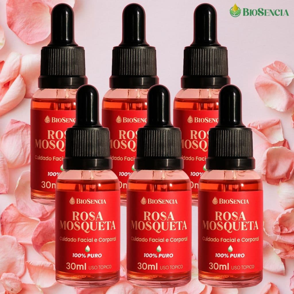 Combo Econômico 6 Óleos Rosa Mosqueta Rubiginosa – Qualidade e Cuidado Natural Clareador