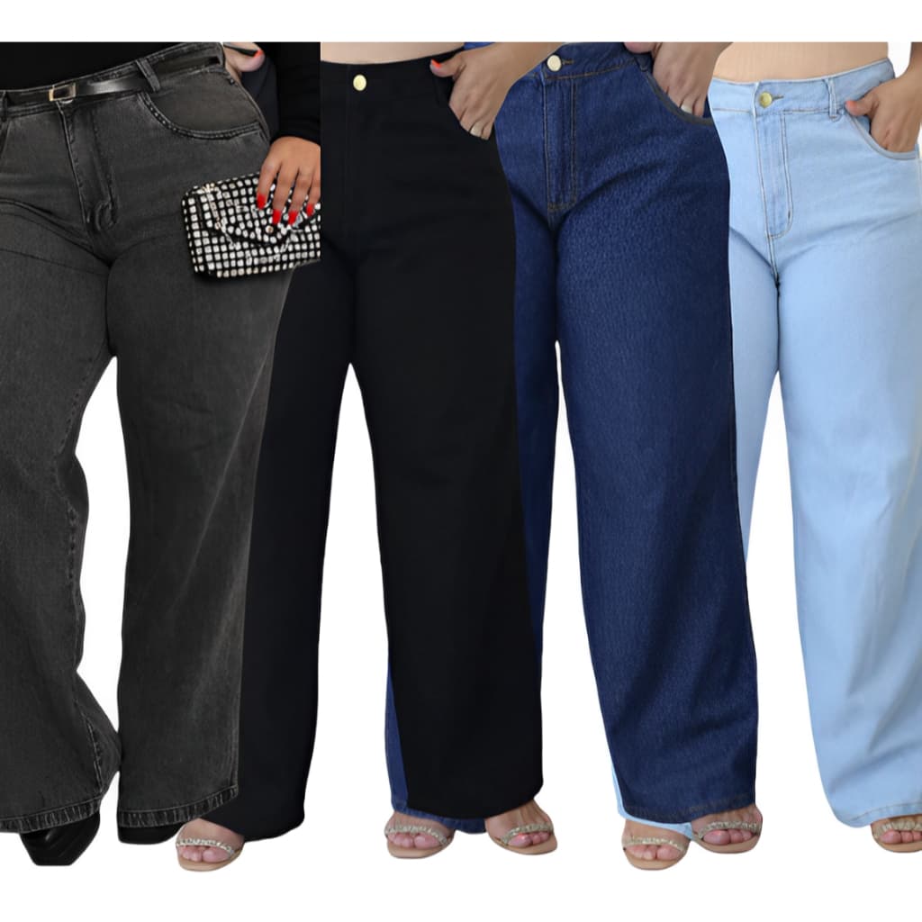 calça wide leg! PLUS SIZE PANTALONA 46 ao 56