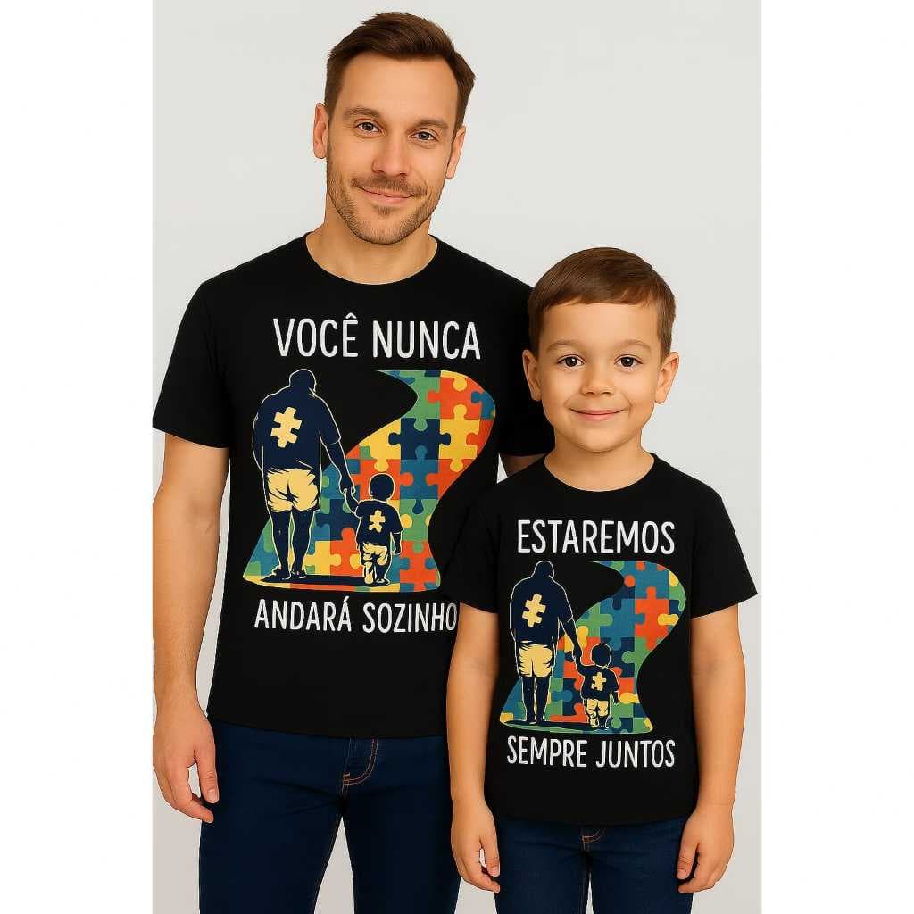 Blusa Infantil ou Adulta Autismo Unissex | Estampa Inclusiva Quebra-Cabeça