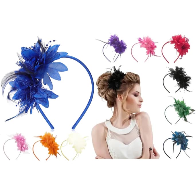Tiara Luxo Colorida Flor Infantil e Adulto Enfeite Arranjo de Cabelo Carnaval