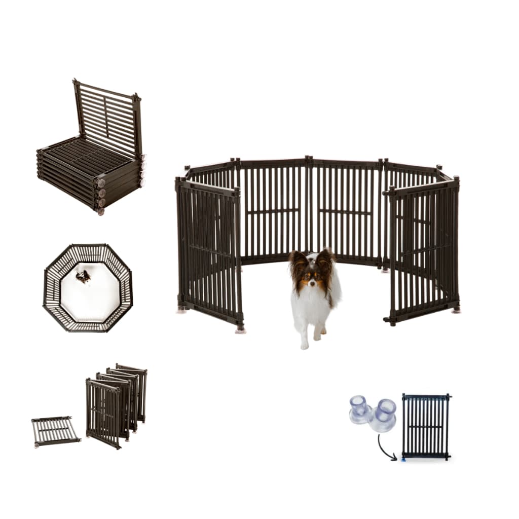 Cercado Modular Divipets 9 lados - Preto premium cercadinho para cachorro kit 9 peças 60cm de altura