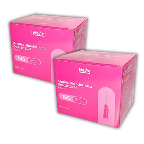 Agulha HiPodérmica Descartável 40x1,20 - Kit C/200