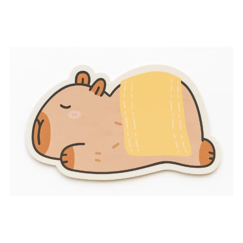 Tapete Fofinho De Capivara 60x40Cm  Capivara Marrom-claro