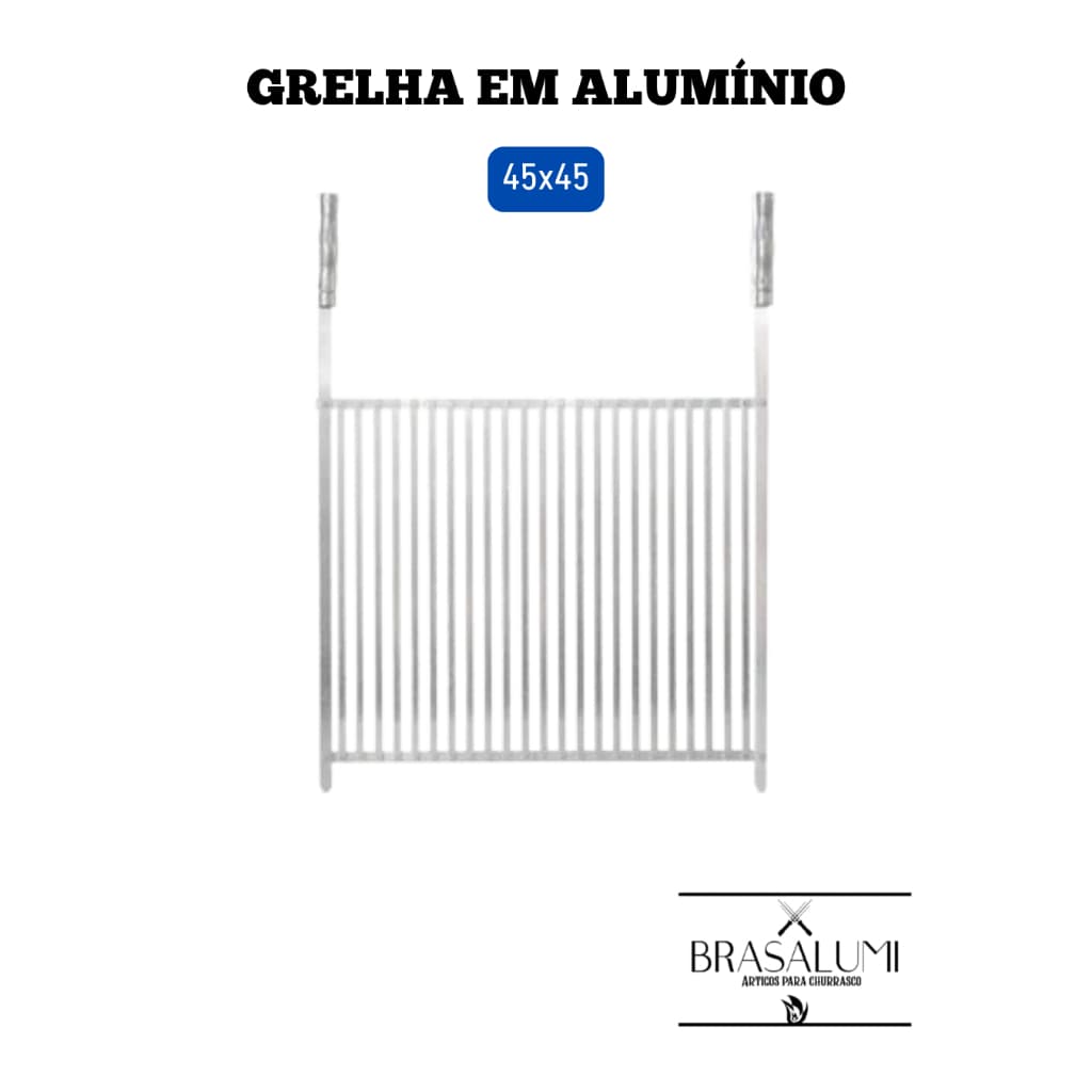 grelha 45x45 em alumínio p churrasqueira