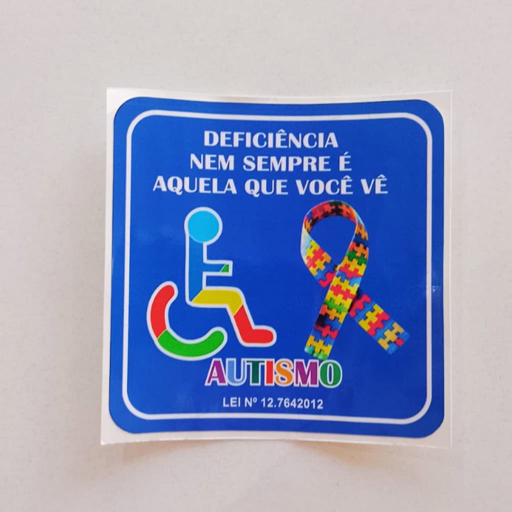 ADESIVO AUTISMO LEI Nº 12.764/2012  AUTISTA CARRO MOTO CASA