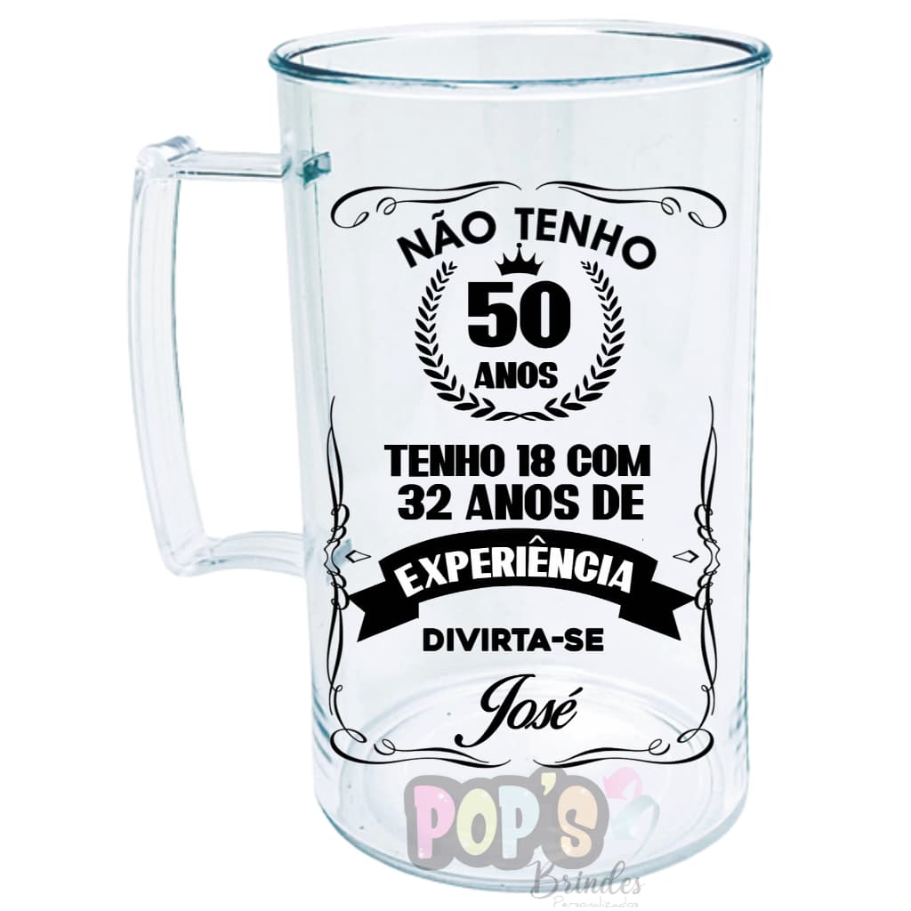 Kit 50 Canecas de Acrílico Personalizadas 300 ml