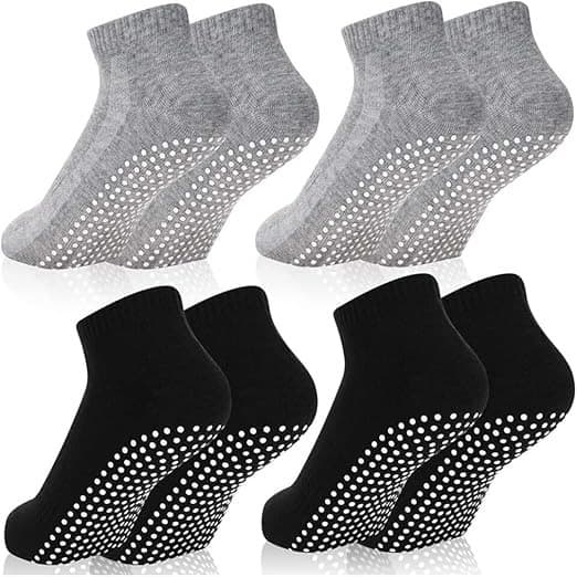 Kit 3 ou 6 Pares Meia Cano Curto Com Antiderrapante  Unissex Pilates Algodão Moda Conforto
