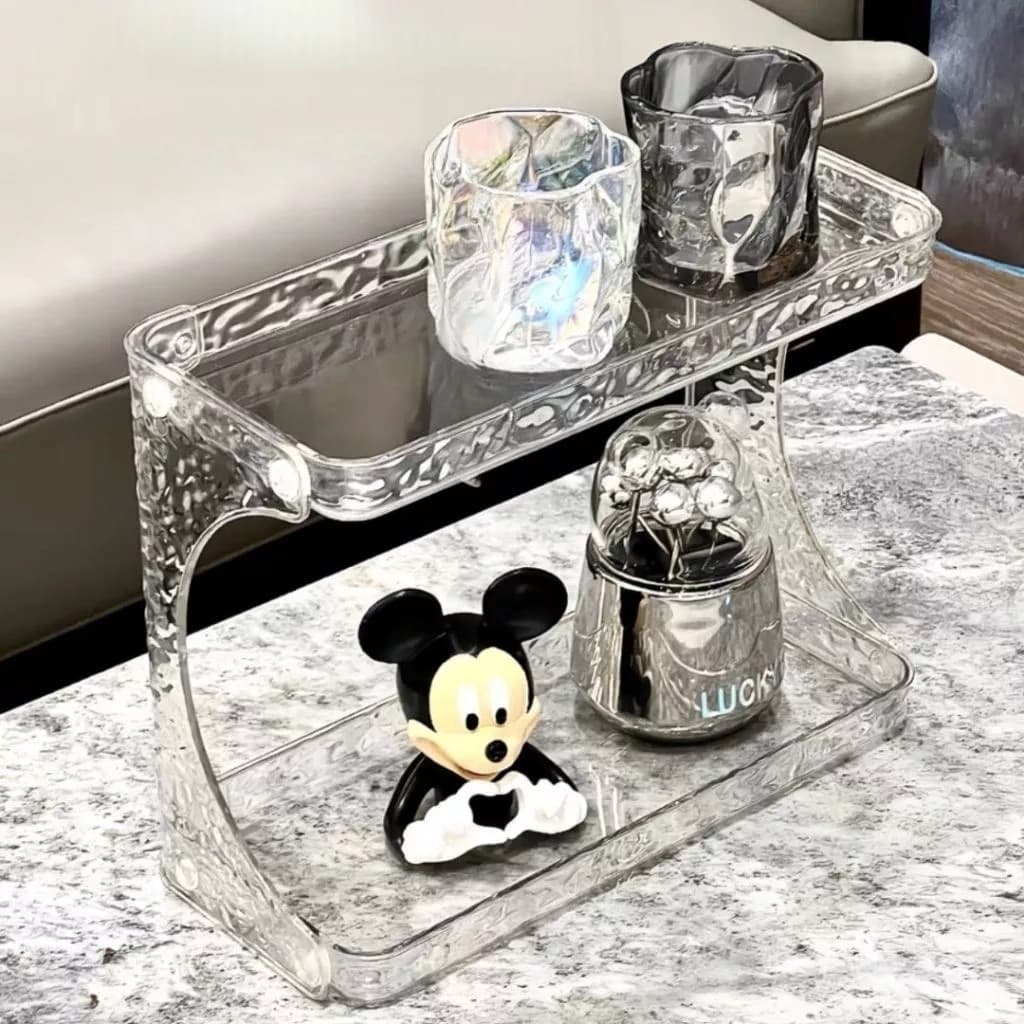 Prateleira Multiuso Organizador De Mesa Acrílico 2 Andares Suporte De Mesa Banheiro Maquiagem - Envio Já!