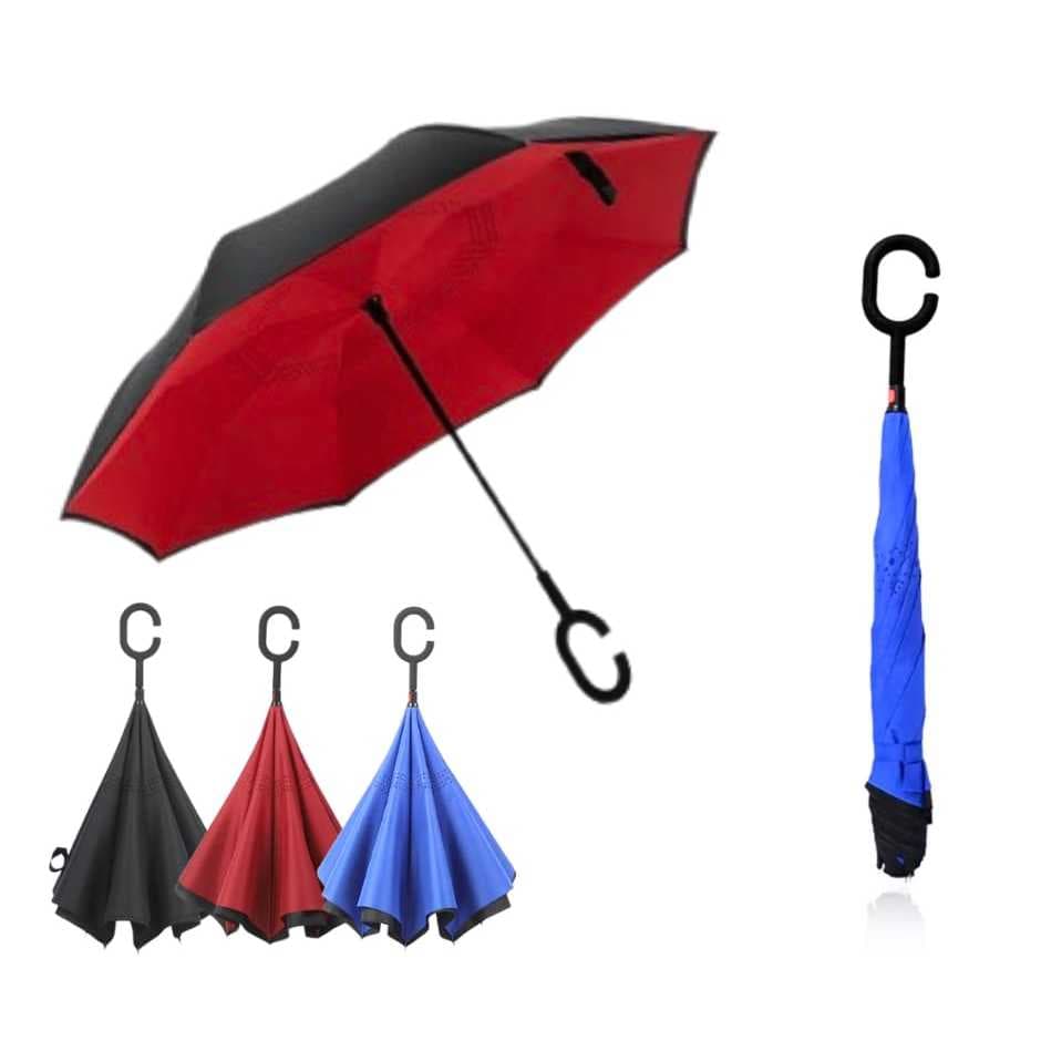 Guarda-chuva Invertido Reforçado Tecido Duplo Grande Adulto