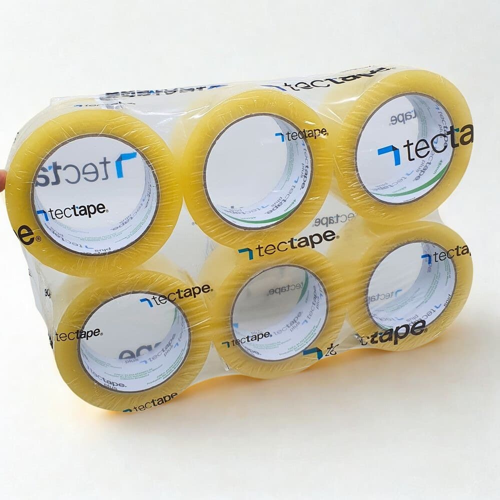 Kit Fita Adesiva Larga 48X100M C/ 06 Rolos Tectape Transparente