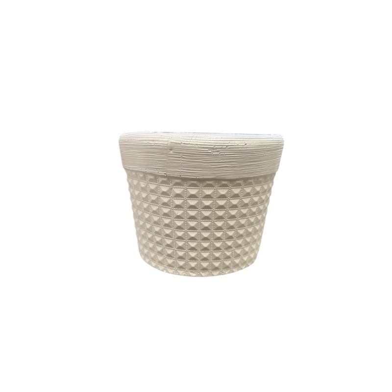 Vaso decorativo branco 9x11 decoração sala escritório mesa rack