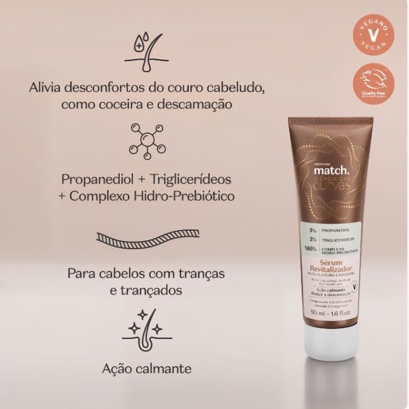 Sérum Revitalizador Para o Couro Cabeludo Match Ciência das Curvas - O Boticário