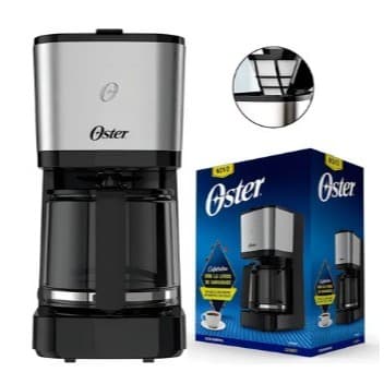 Cafeteira Eletrica de 32 Xicaras Oster 1,2L Jarra Vidro Filtro Removível Inox OCAF600 Automatica