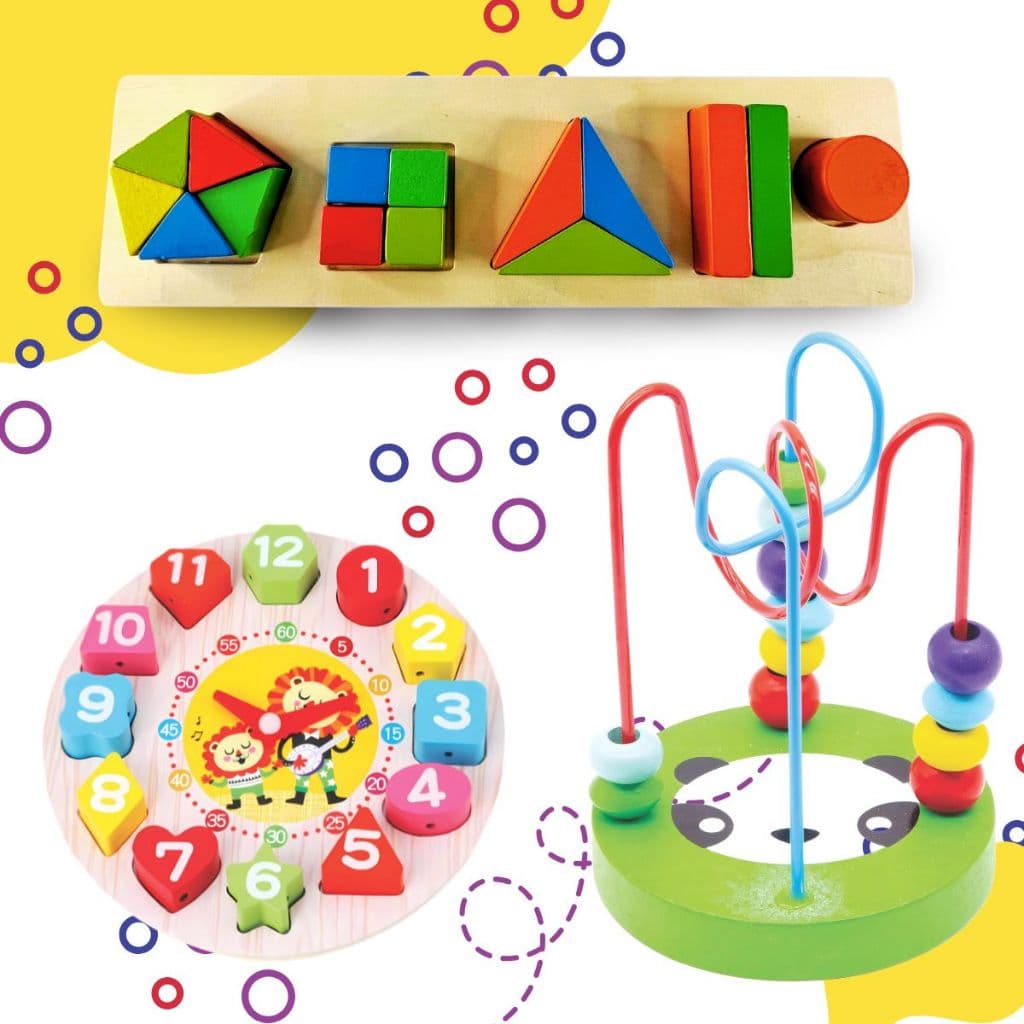 Brinquedo Pedagógico Aramado + Tabuleiro + Relógio Montessori Brinquedo Infância
