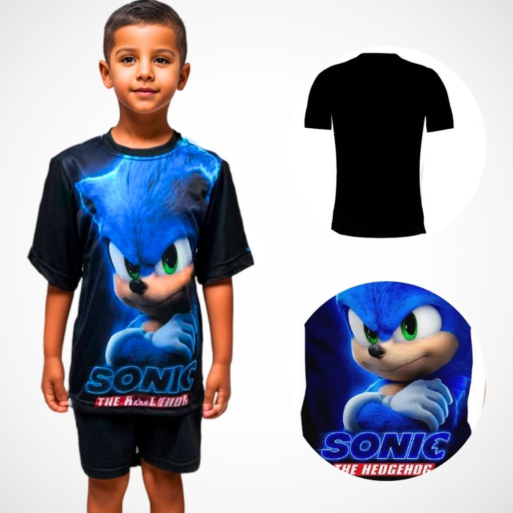 Camiseta infantil Sonic Filme camisa Original TAM 6 ao 14