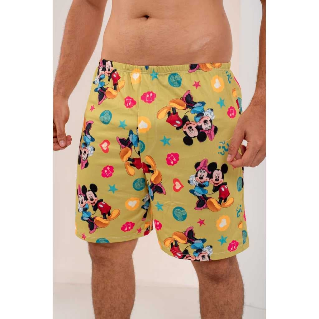 Pijama Masculino Samba Canção Short Estampado Personagem Divertido Suede Premium LF028