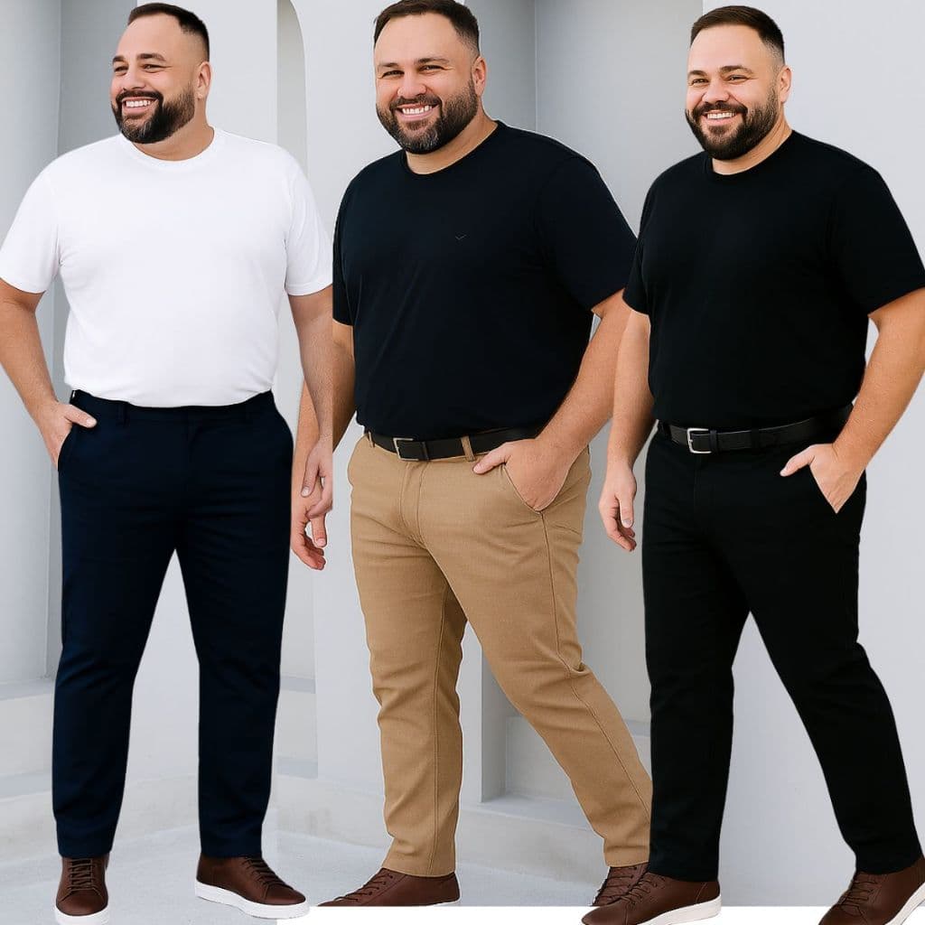 Kit 3 Calças Masculinas Sport Fino com Lycra Alta Qualidade para Varias Ocasiões