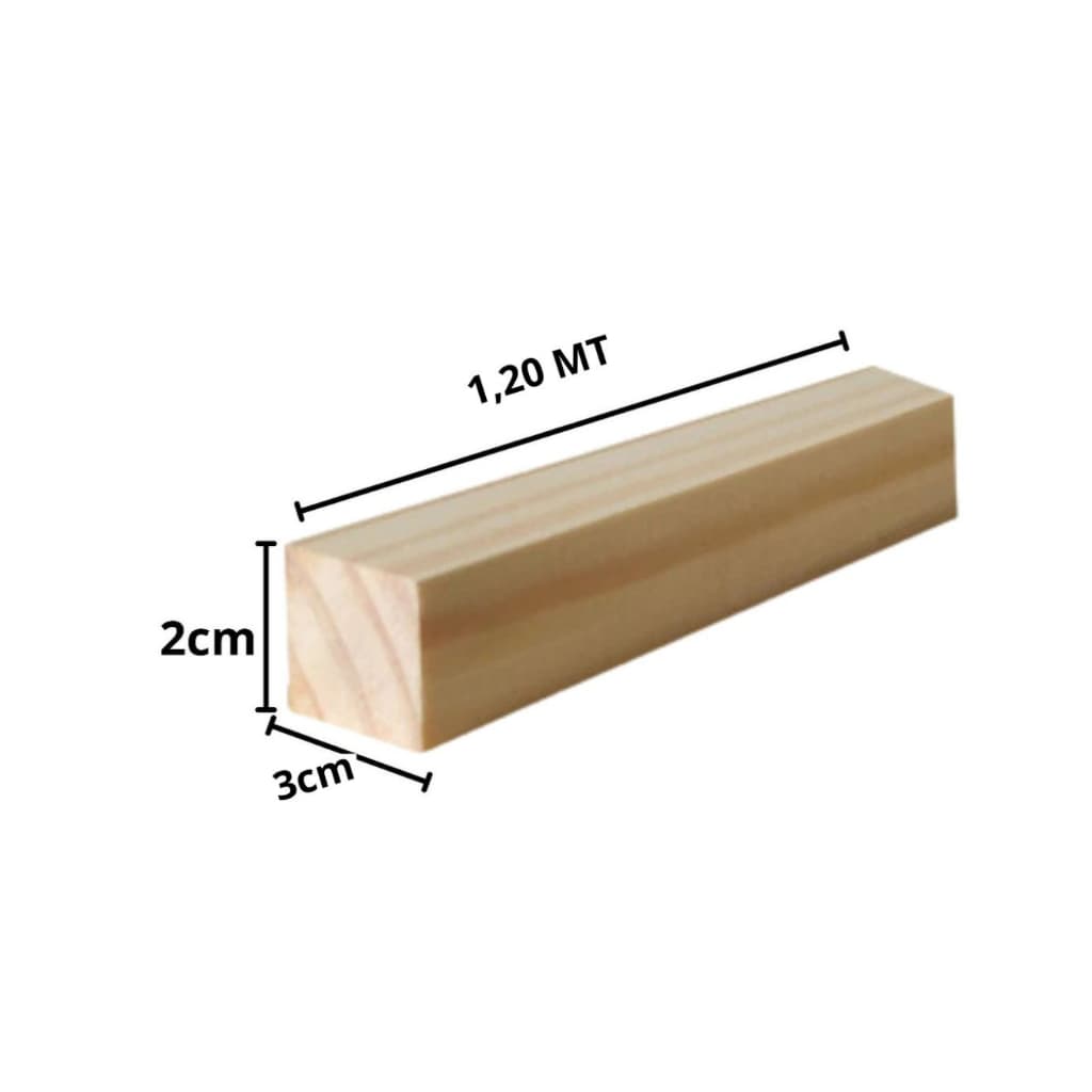 RIPA MADEIRA 1,20X3X2CM KIT COM 04 PEÇAS PINUS PARELHADA SECA PARA ARTESANATO