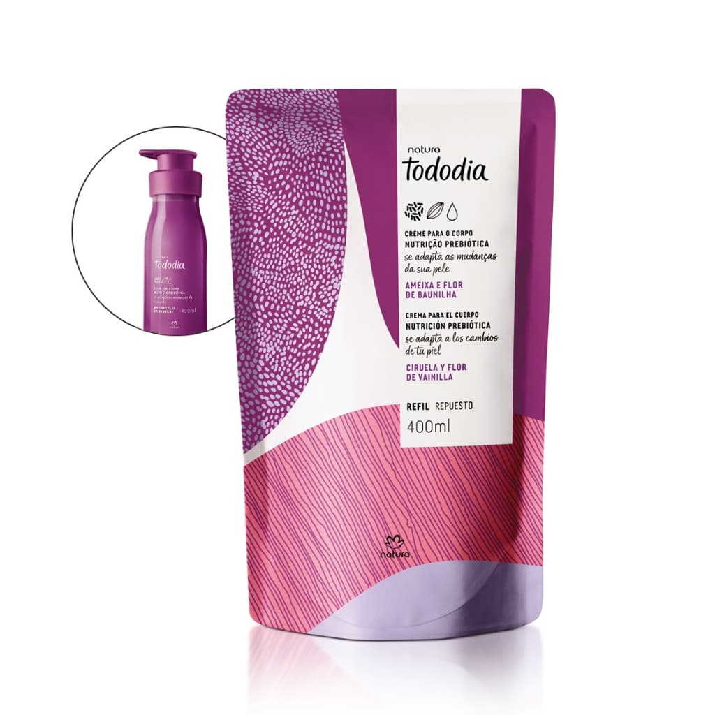 Refil Creme Hidratante Ameixa e Flor de Baunilha 400 ml Natura