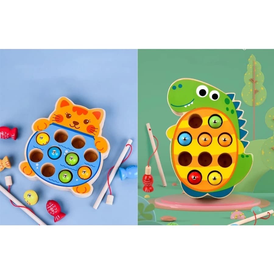 Mini Jogo Infantil Educativo Pesca Magnética Com 2 Varetas
