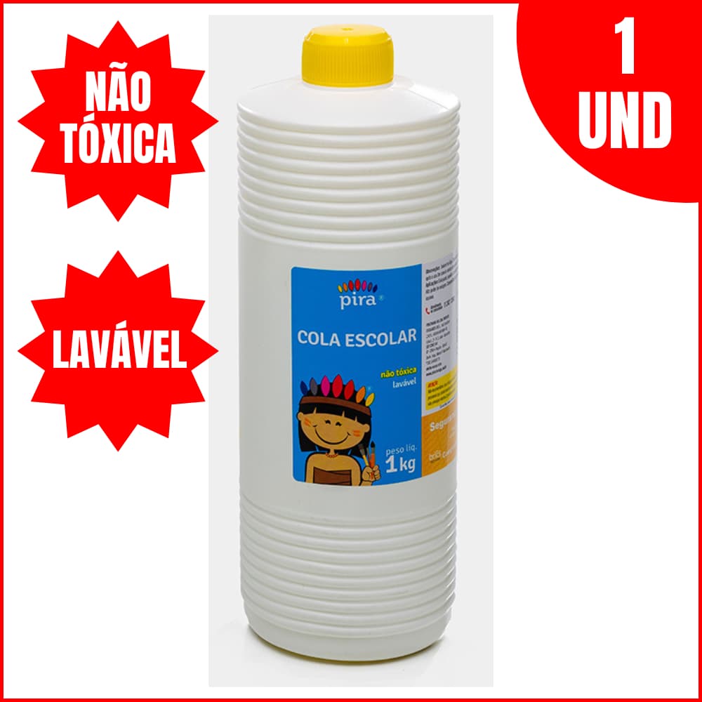 Cola Líquida Branca Escolar 1kg Piratininga E MAXI