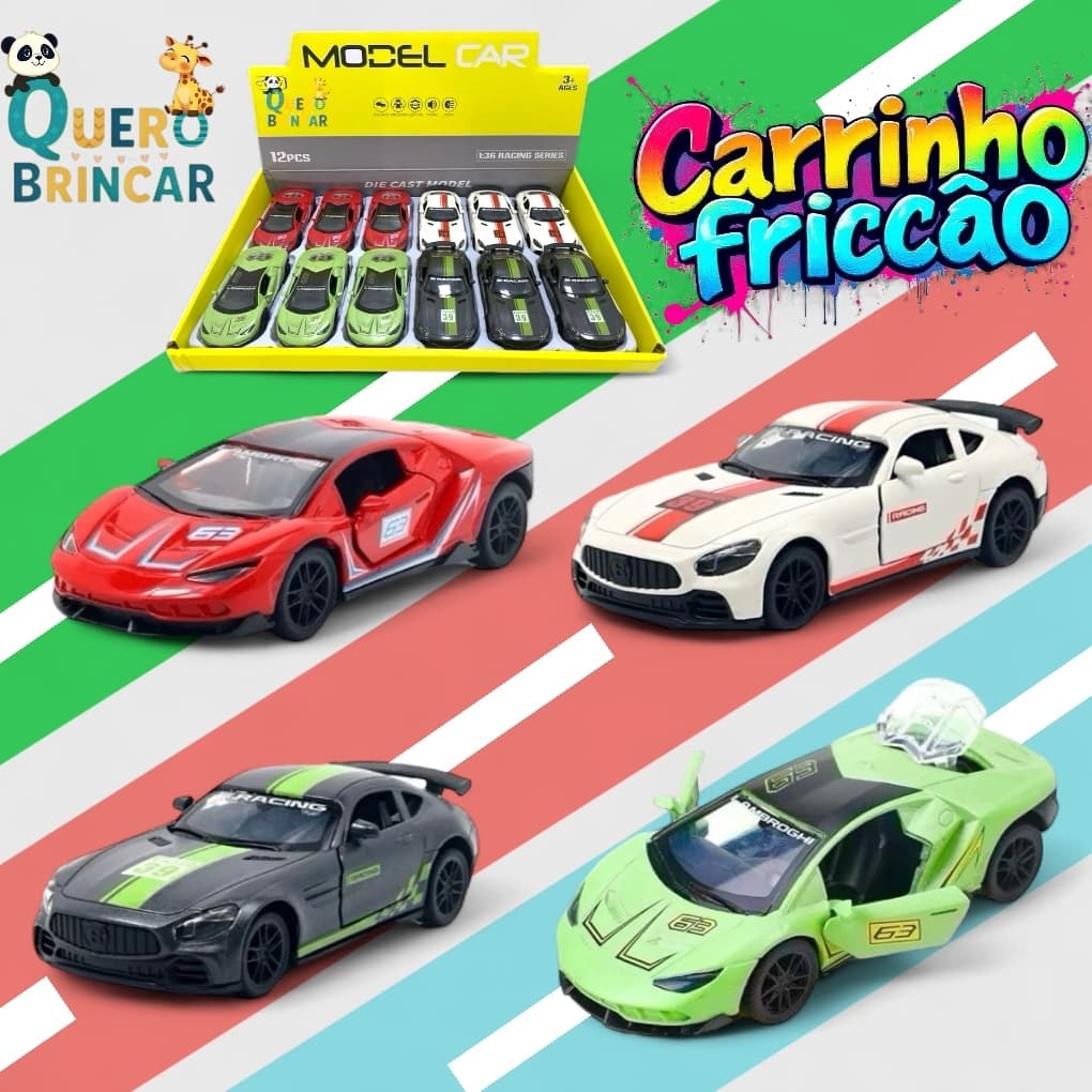 Carrinho de Metal Fricção 1:32 com Portas que Abrem – Brinquedo Infantil ou Colecionável / CARRINHO