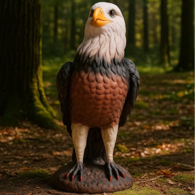 Estatua Decorativa De Aguia Gaviao Em Gesso Espanta Pombos E Passarinhos Decoracao De Casa E Jardim