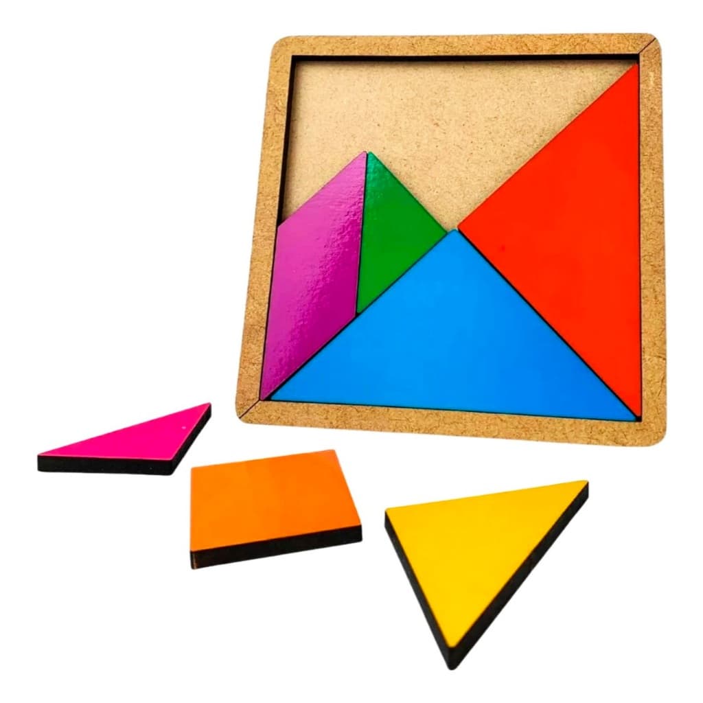 TANGRAM Quebra Cabeça Em Madeira Desafio Educativo Puzzle brinquedos