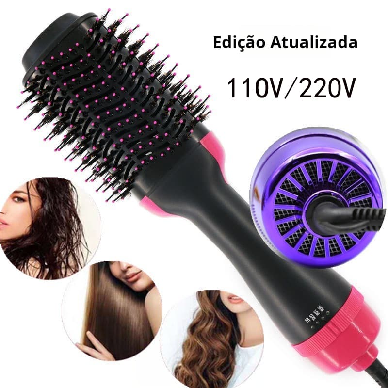 Escova Secadora Alisadora Elétrica Ferro de Ondulação Quente Cabelo Secador De Cabelo 2em1 110V/220V