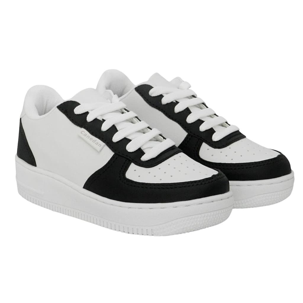 tenis feminino casual  preto branco skate vintage retro dia a dia academia ideal confortavel